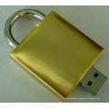 Forma metálica do fechamento do ouro Movimentação promocional do flash do USB (EM527)